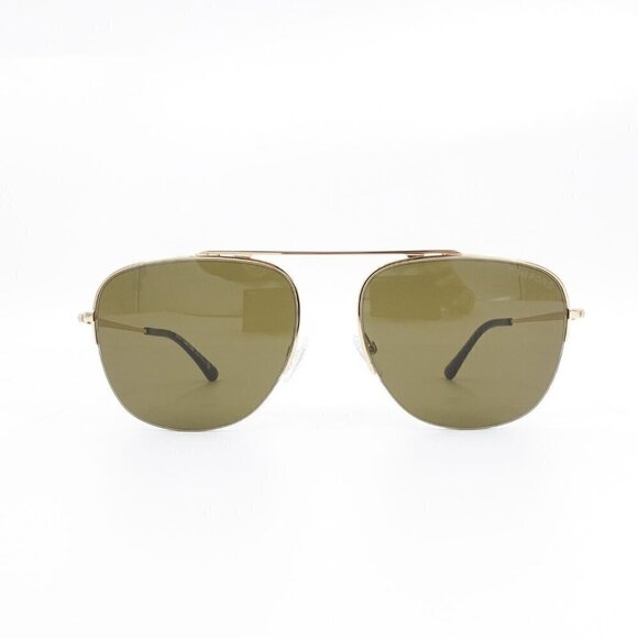Tom Ford TF667 Abott Sunglasses Brown and Gold OS - Picture 1 of 16